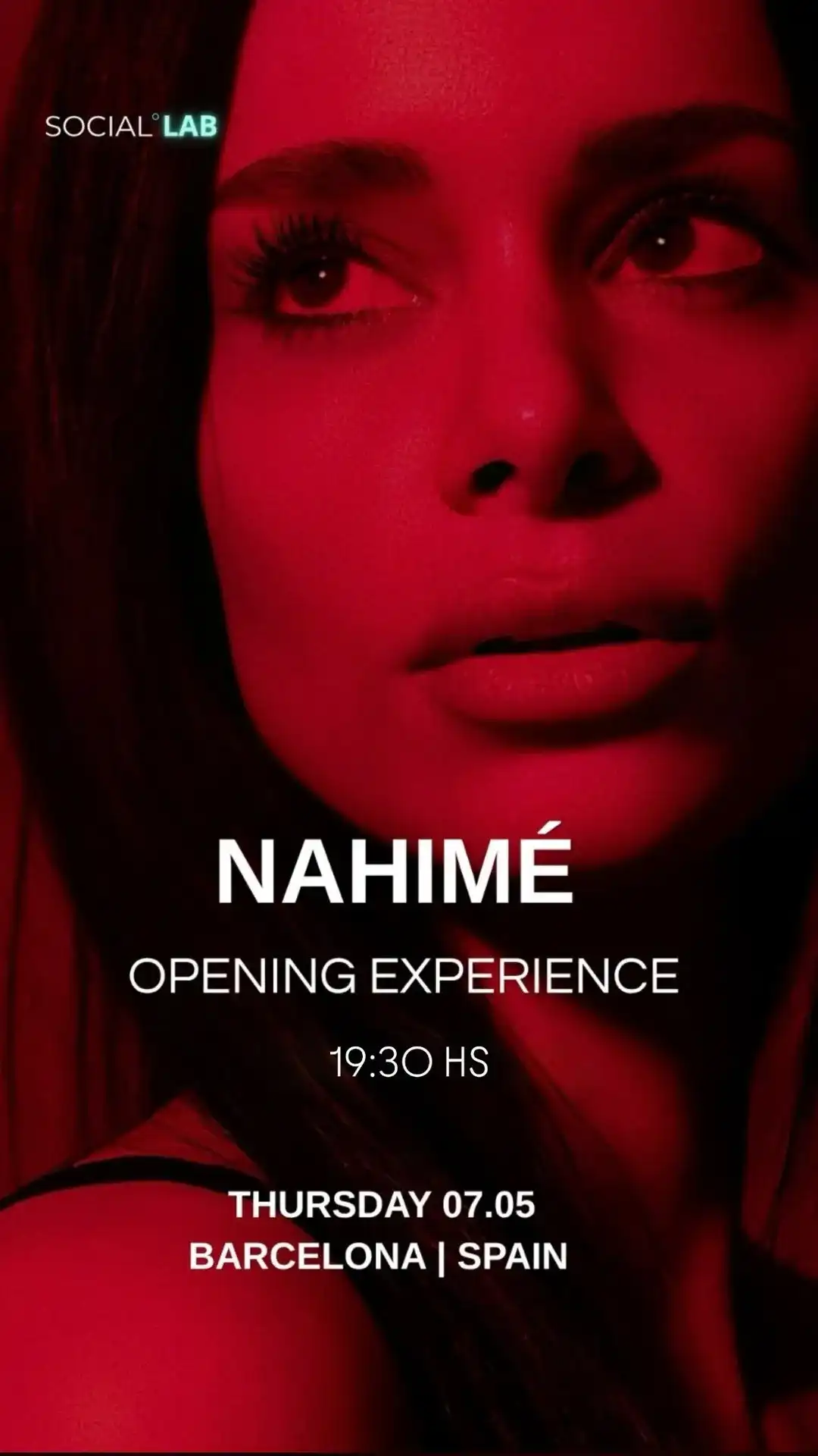 SOCIAL LAB / OPENING EXPERIENCE / NAHIMÉ event poster