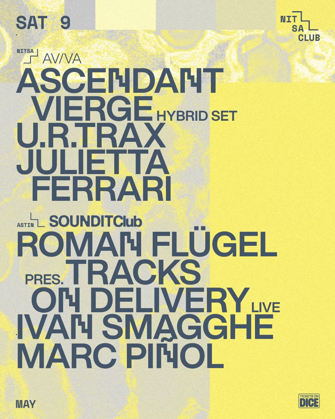 ascendant vierge · Julietta Ferrari · u.r.trax / SOUNDIT Club: Roman Flügel Live · Ivan Smagghe event poster