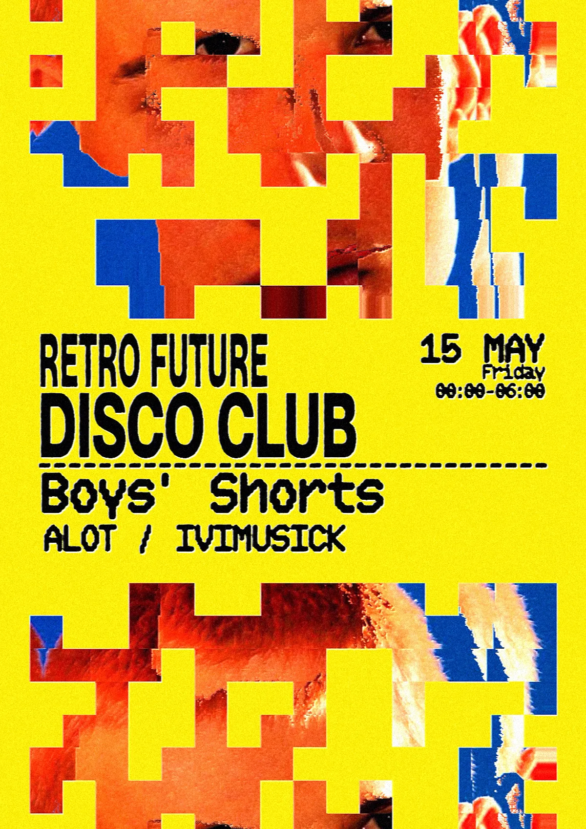 Retro Future Disco Club x Boys' Shorts event poster