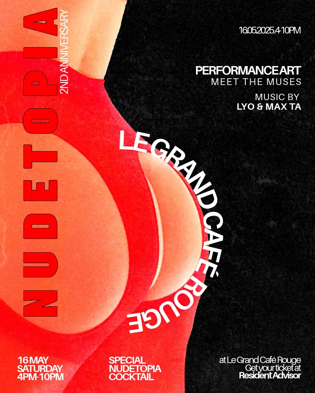 NUDETOPIA 2nd Anniversary - Le Grand Cafè Rouge event poster