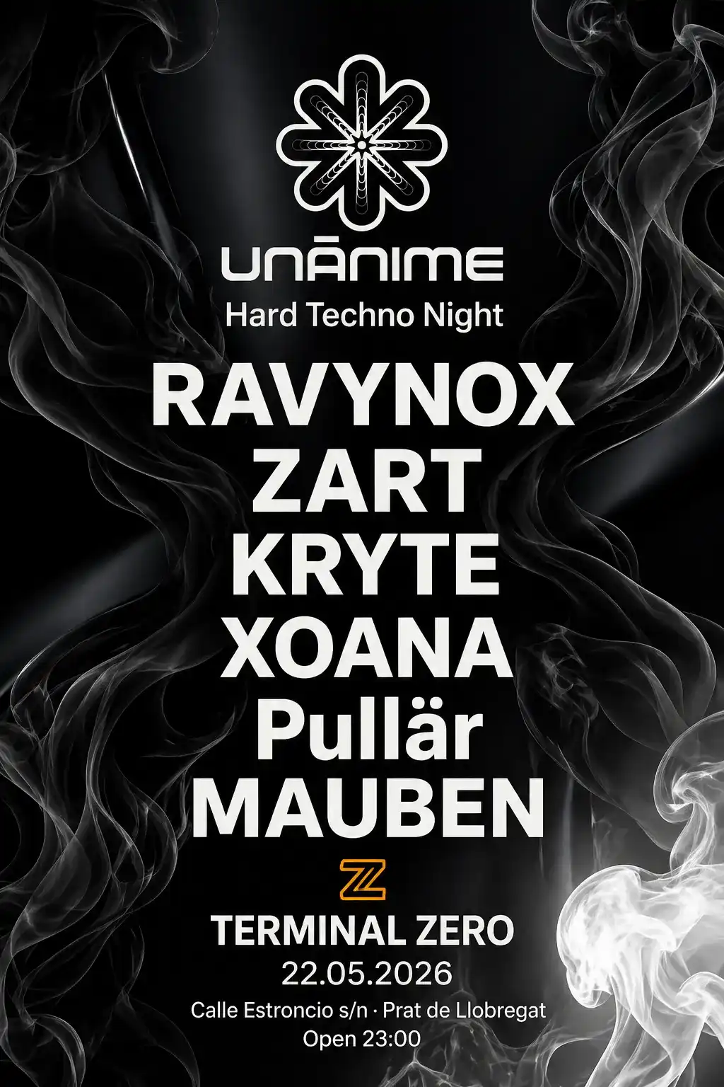 Unanime Collective Hard Techno Night event poster