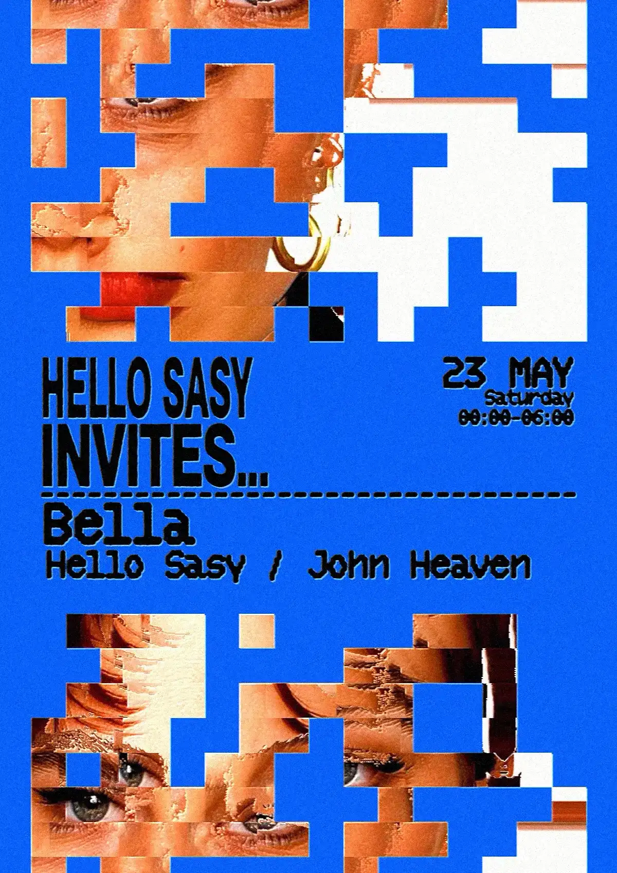 Hello Sasy invites event poster