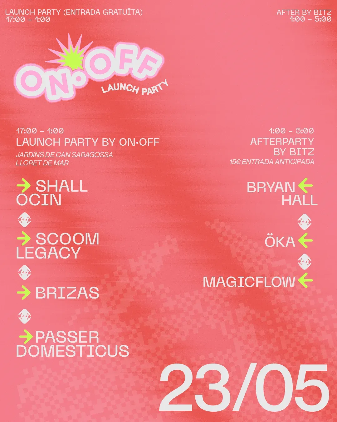 ON·OFF Launch Party 2026 event poster