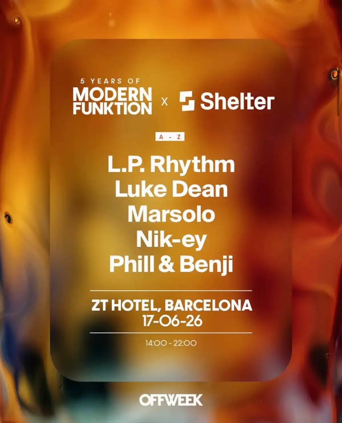 Modern Funktion x Shelter (SOLD OUT) event poster