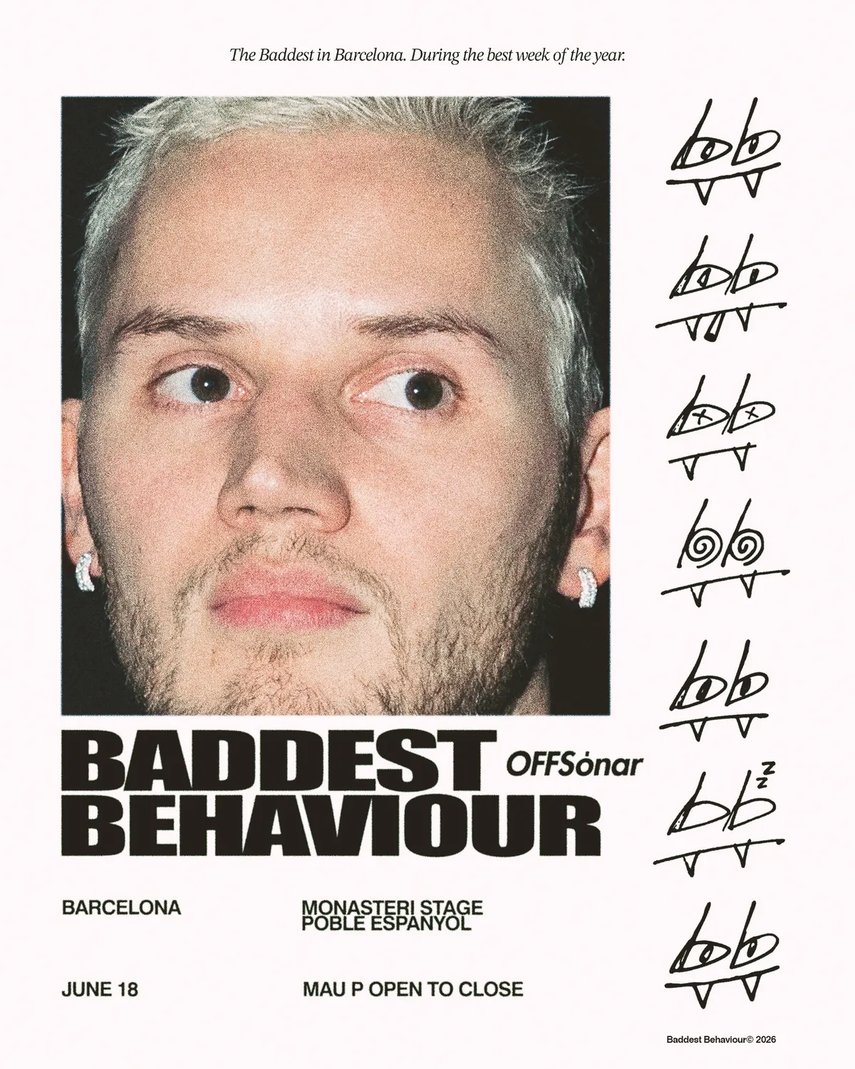 OFFSónar 2026 Baddest Behaviour by Mau P event poster
