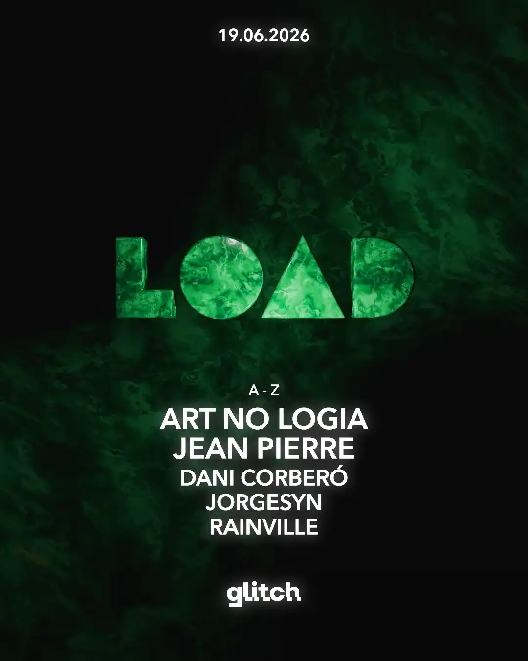 LOAD OFF BCN 2026 pres ART NO LOGIA & Jean Pierre event poster