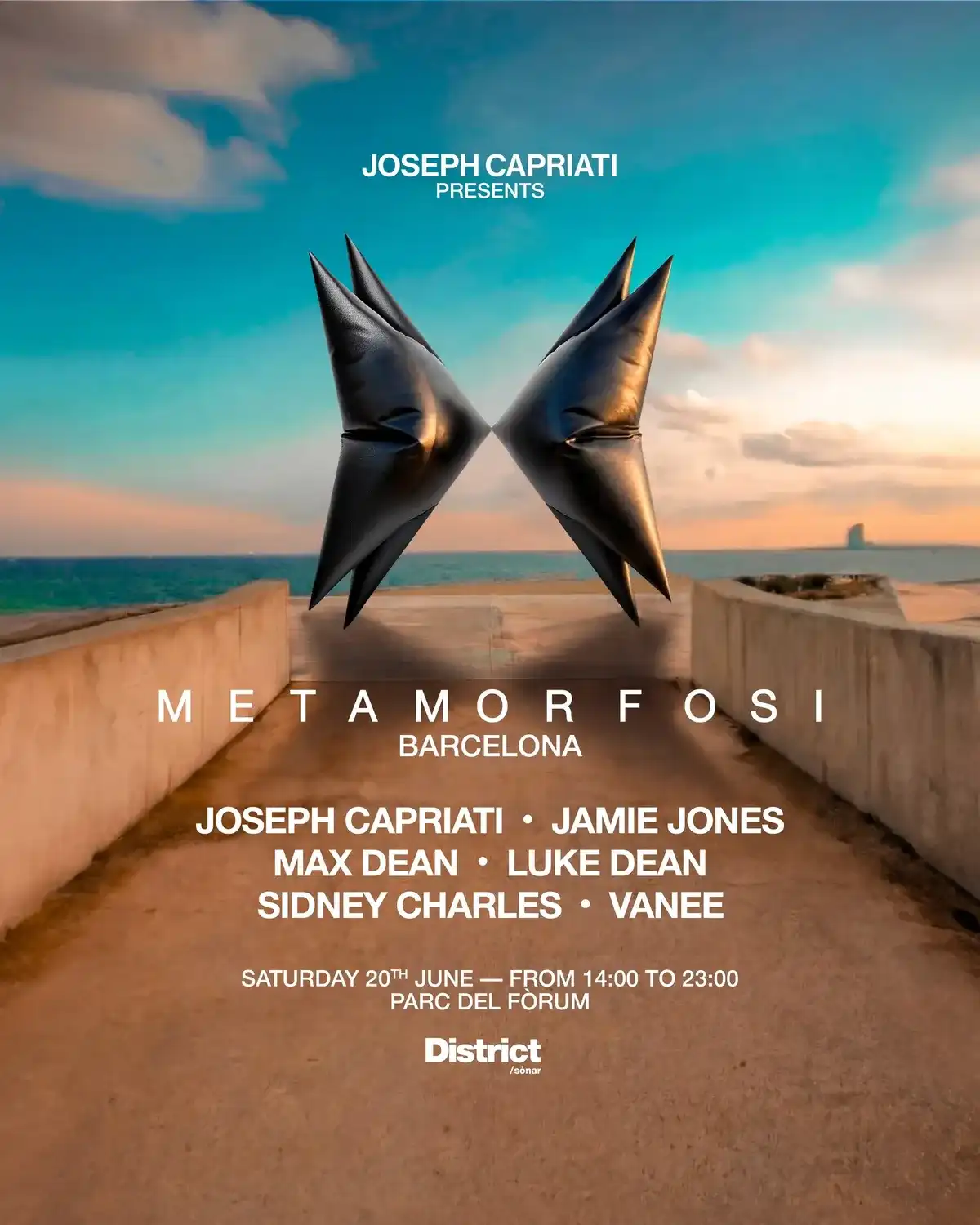 Joseph Capriati presents Metamorfosi w/ Jamie Jones, Max Dean - District (Sónar Week) event poster