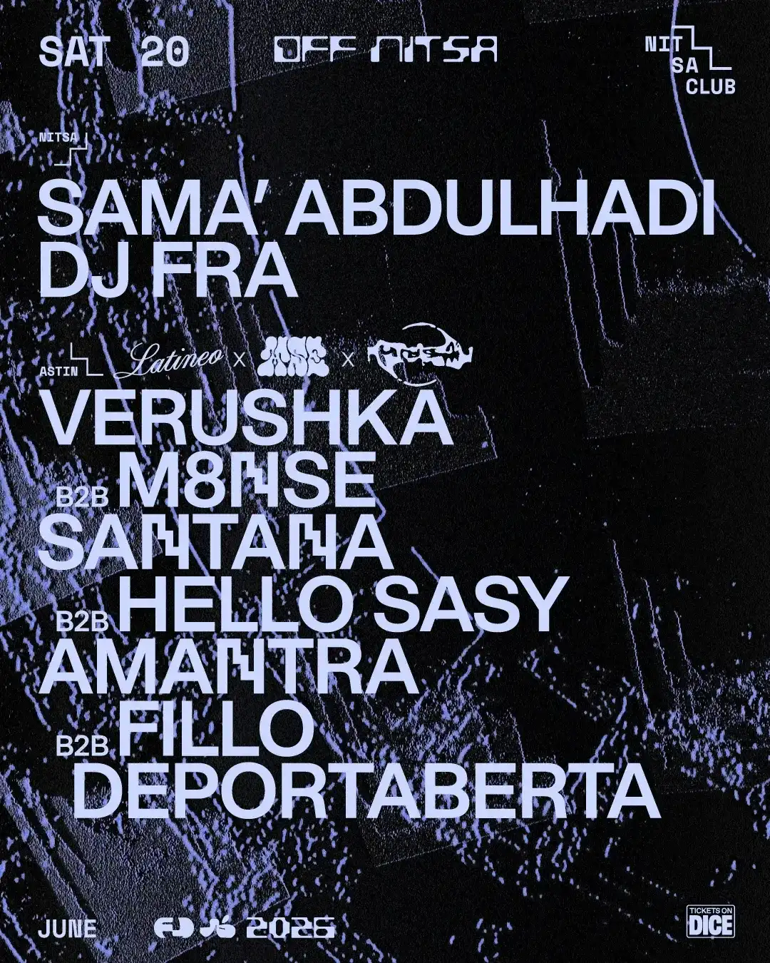OFF Nitsa: Sama' Abdulhadi / LATINEO x Me siento extraña x MUSA event poster