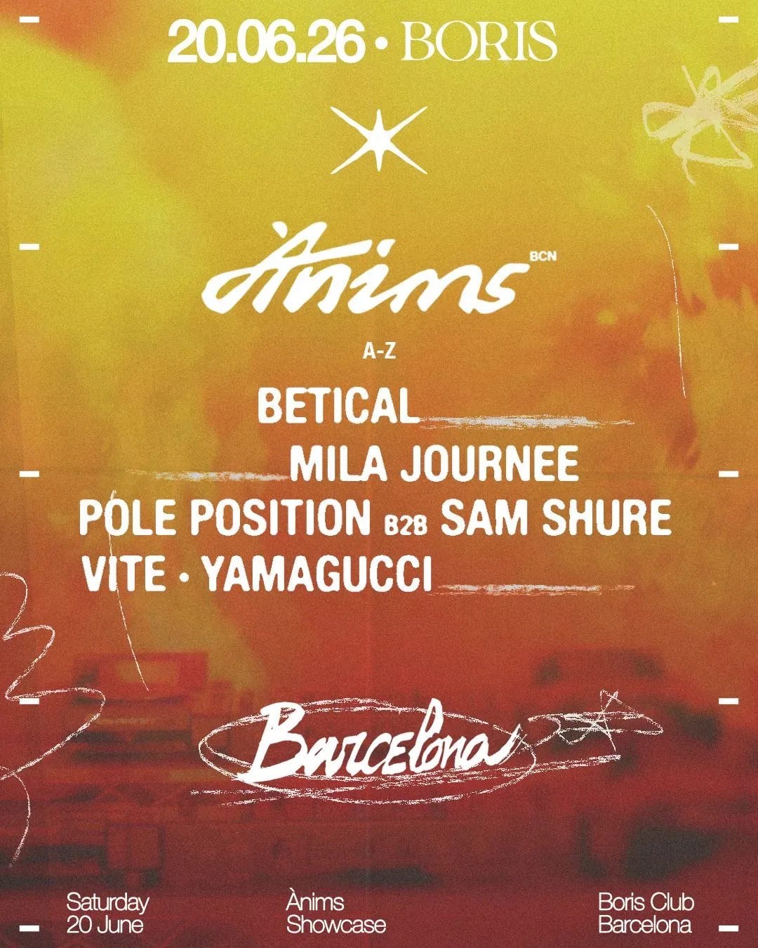 Off Barcelona - ÀNIMS - VITE, Betical, Yamagucci, Pole Position, Sam Shure, Mila Journee event poster