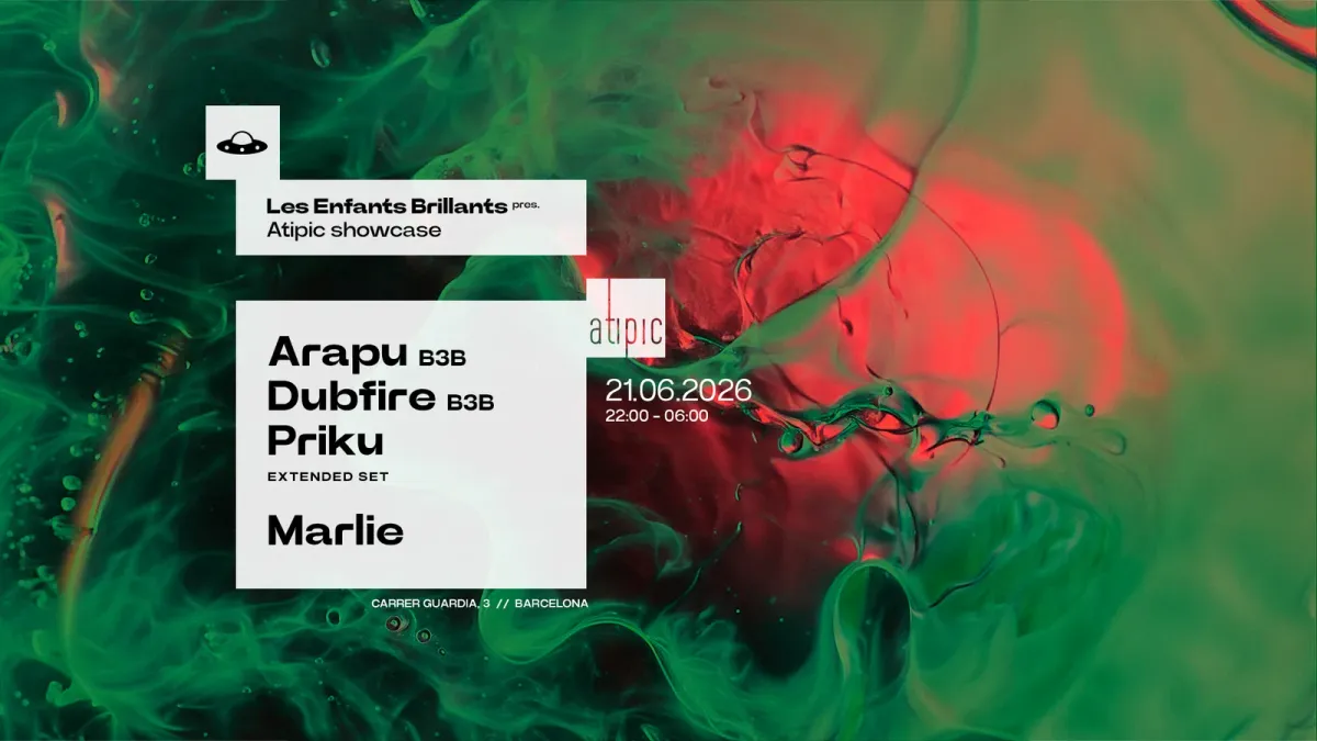 Les Enfants x Atipic - OFFBCN 26 CLOSING PARTY w/ Arapu b3b Dubfire b3b Priku event poster