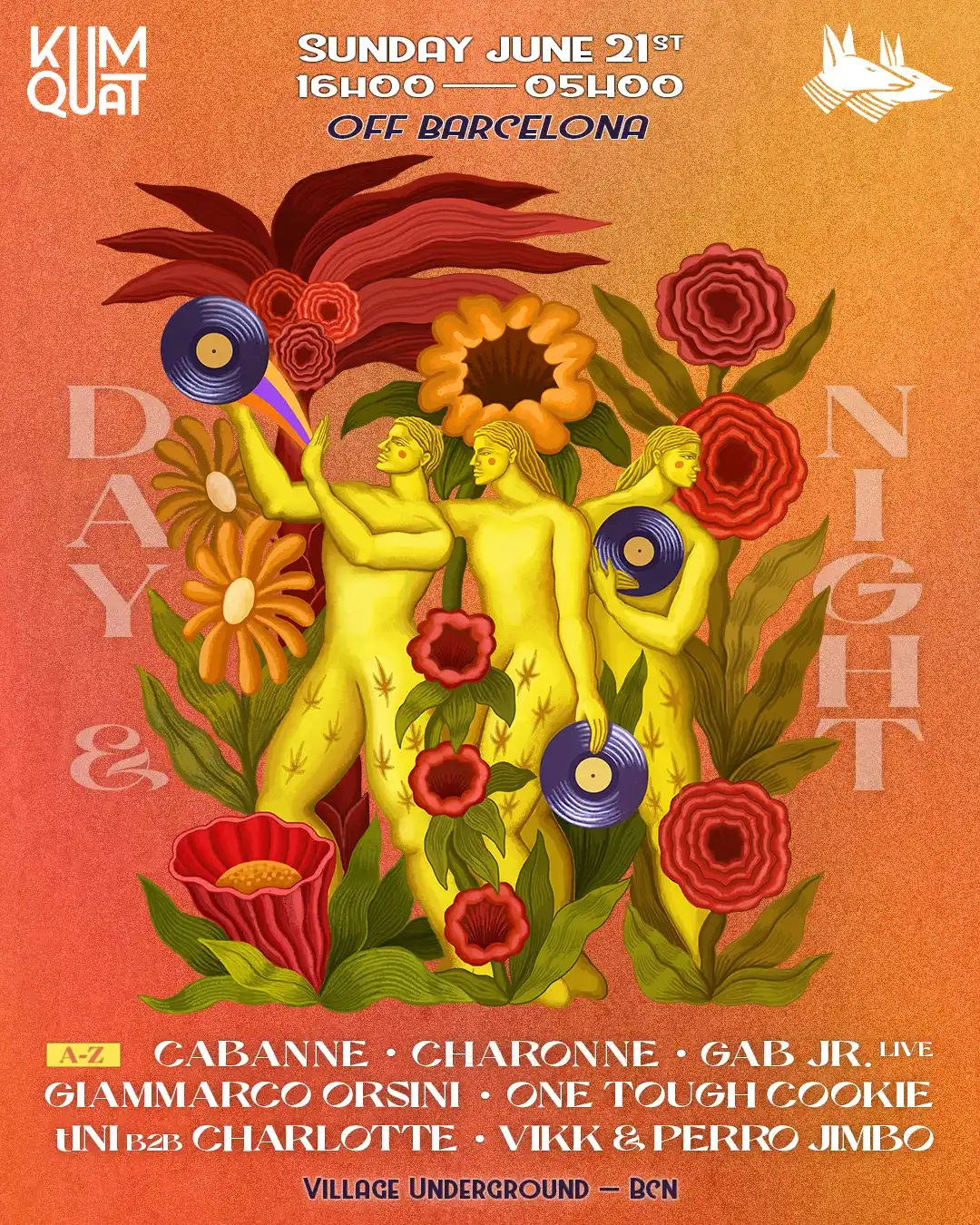 Kumquat x Perros OFF BCN at Village Underground event poster