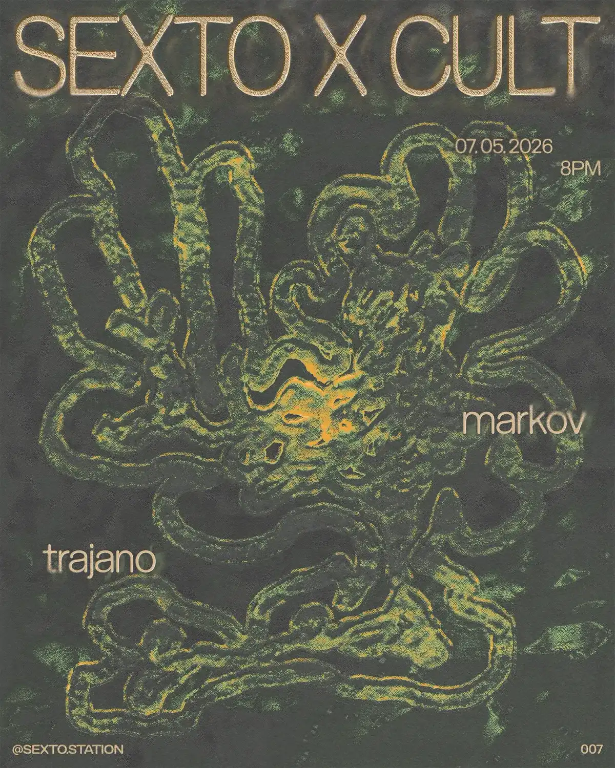 sexto x cult 007 event poster