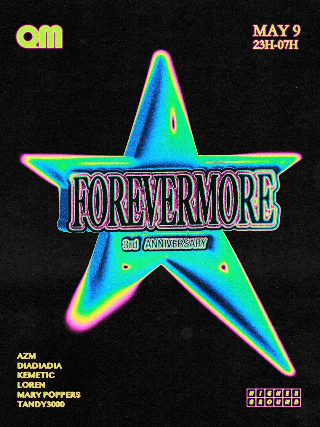 Quee(r)n Moustache: Forevermore (3rd anniversary) event poster