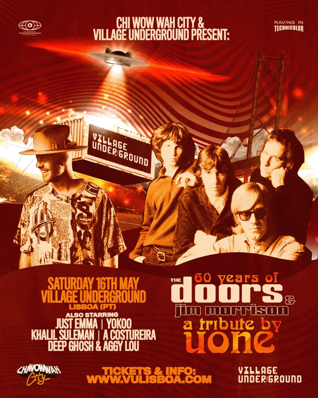 CHI WOW WAH CITY & VUL present: Uone's Tribute to The Doors & Jim Morrison — Lisboa Debut event poster