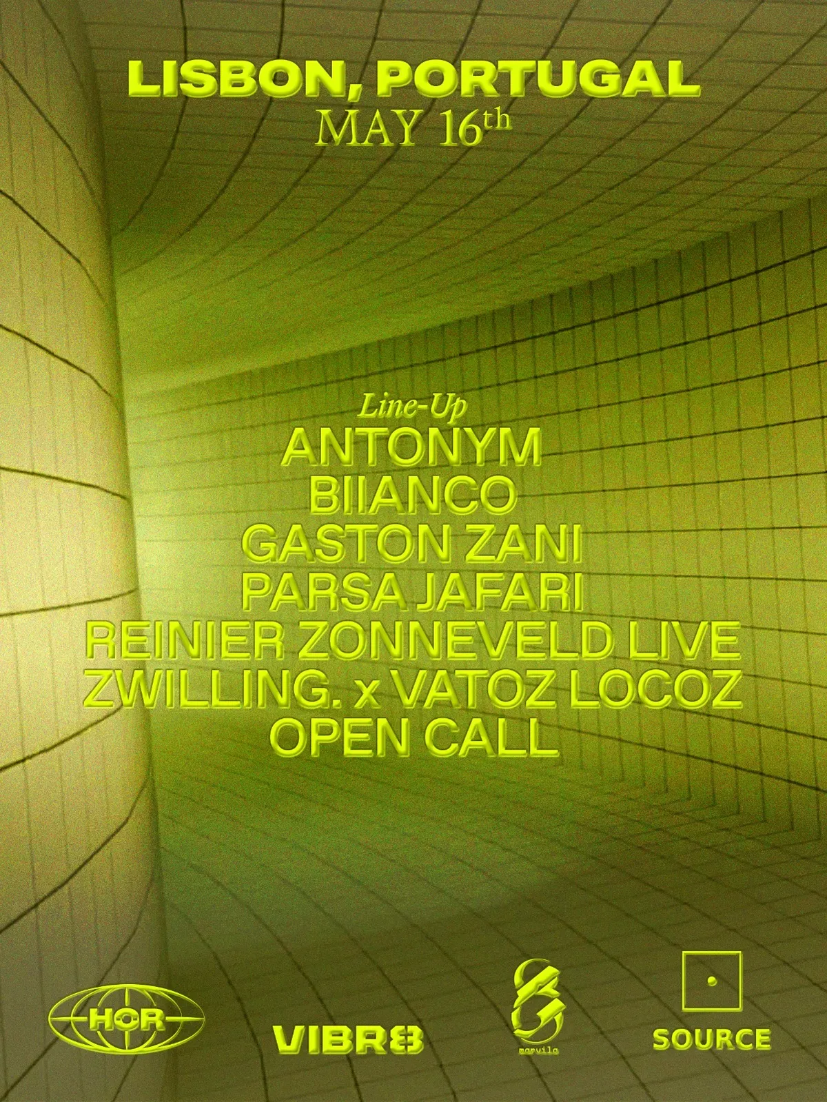 HÖR ON TOUR Lisbon with VIBR8 event poster