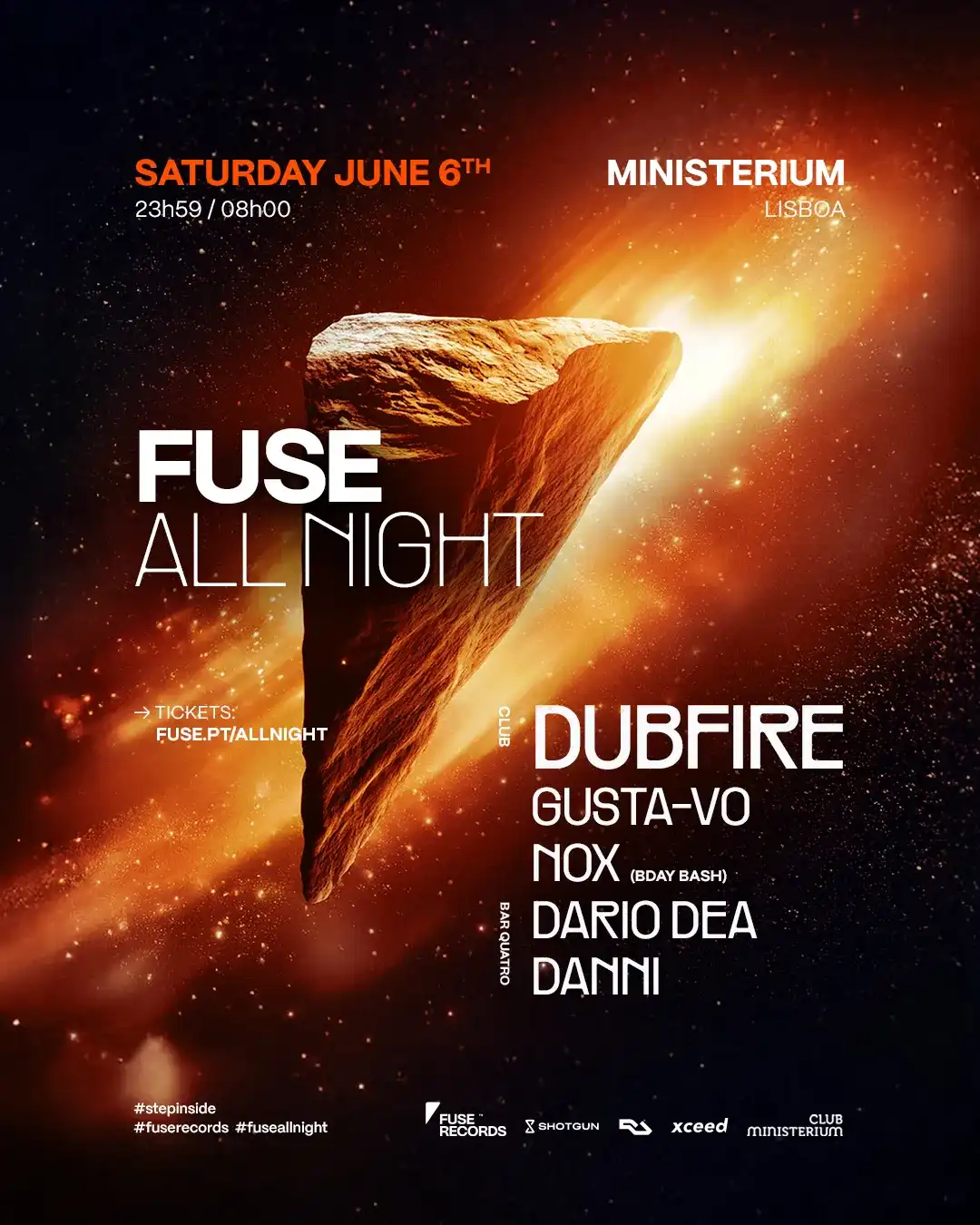 Fuse All Night: Dubfire event poster