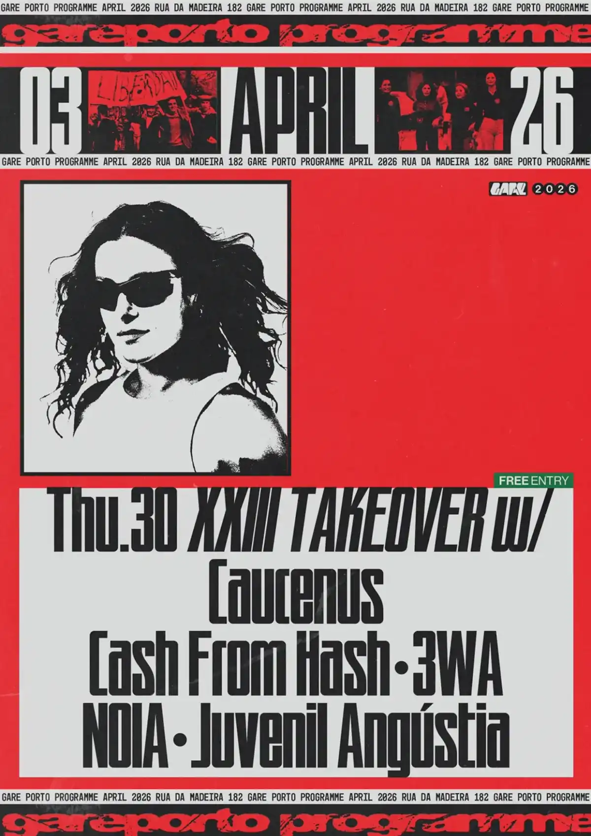 XXIII TAKEOVER with Caucenus, CASH FROM HASH, 3WA, NOIA, Juvenil Angústia (FREE ENTRY) event poster