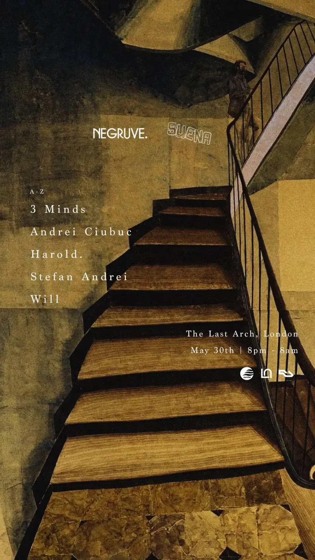 Suena - Sunrise - Negruve present; The Last Arch take over [Andrei Ciubuc] event poster