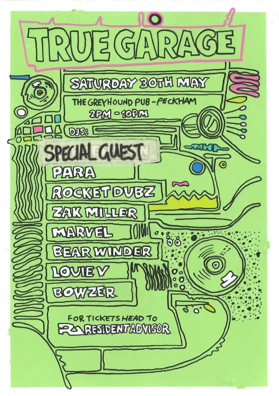 True Garage event poster