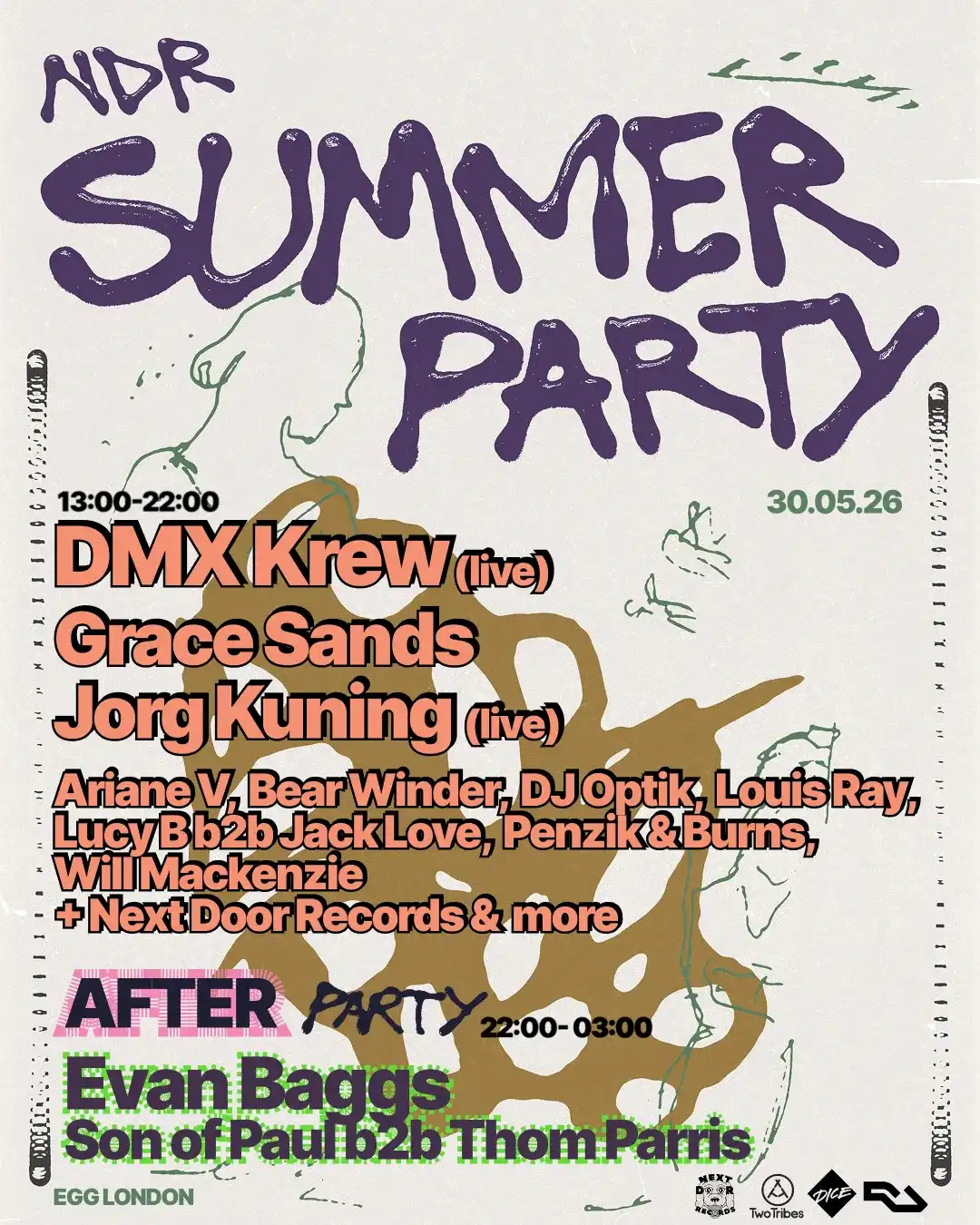 NDR Summer Party with DMX Krew (live), Jorg Kuning (live), Grace Sands + more event poster