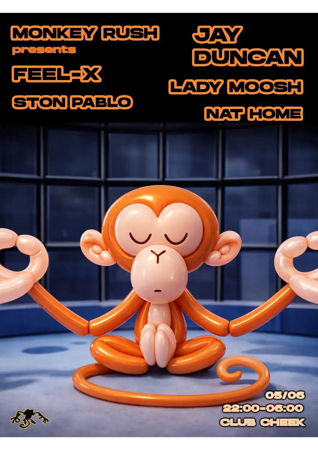 Monkey Rush: w/ Jay Duncan, Feel-X, Lady Moosh, Ston Pablo event poster