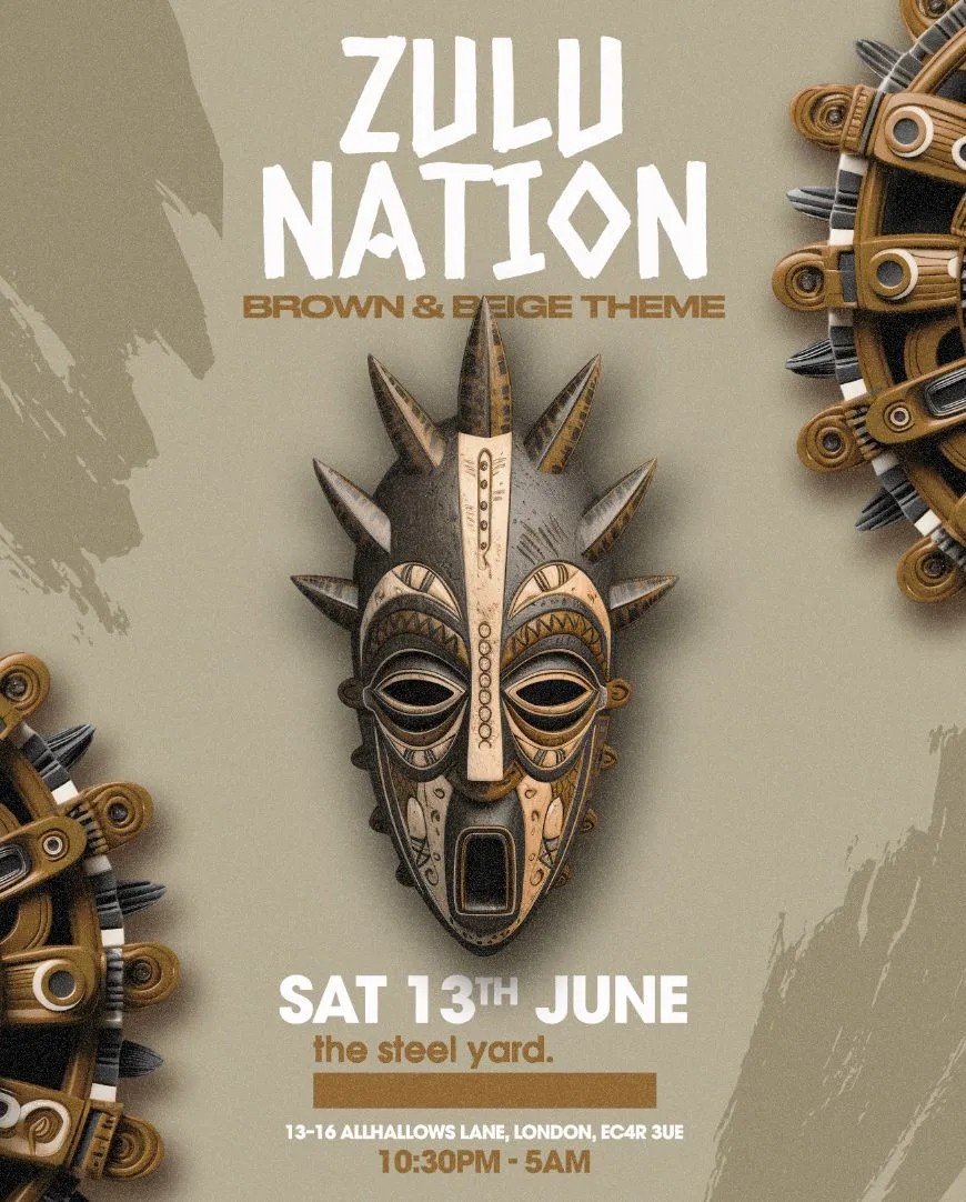 Zulu Nation - Brown, Beige & Cream Edition event poster
