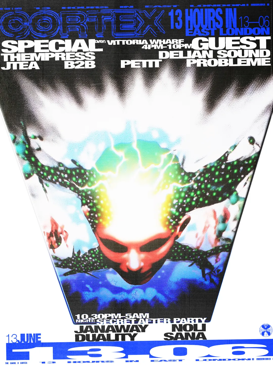 The Cause x Cortex presents: 13 Hours in East London event poster