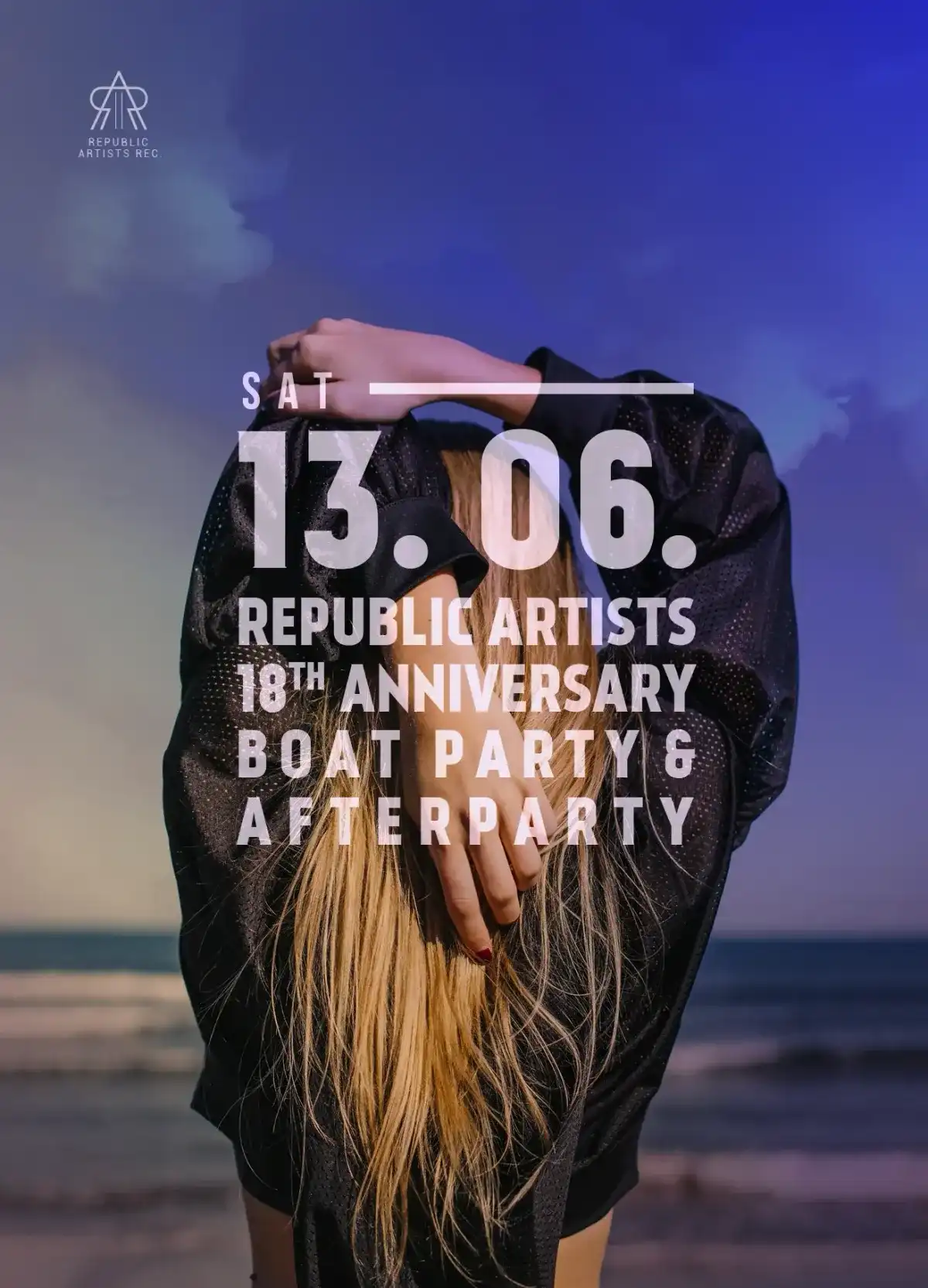 Republic Artists 18th Anniversary Boat Party event poster