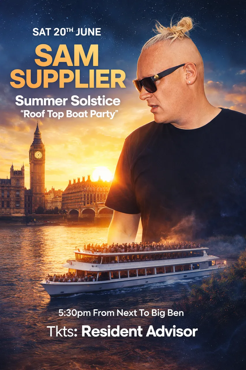 SOLD OUT* Sam Supplier SUMMER SOLSTICE BOAT PARTY event poster