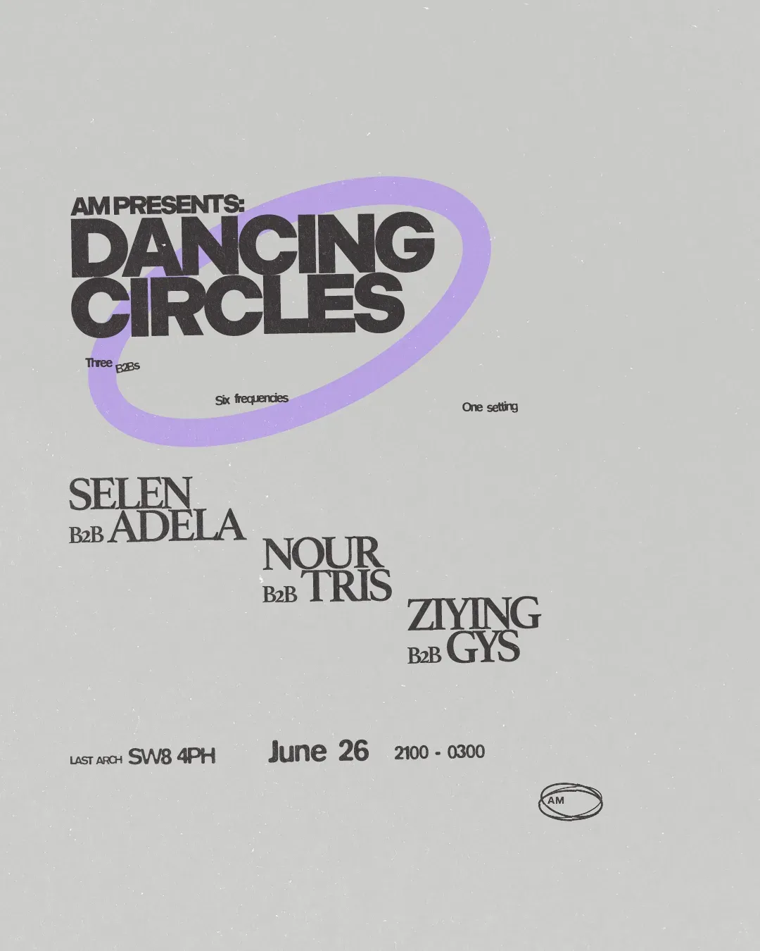 AM presents: Dancing Circles event poster