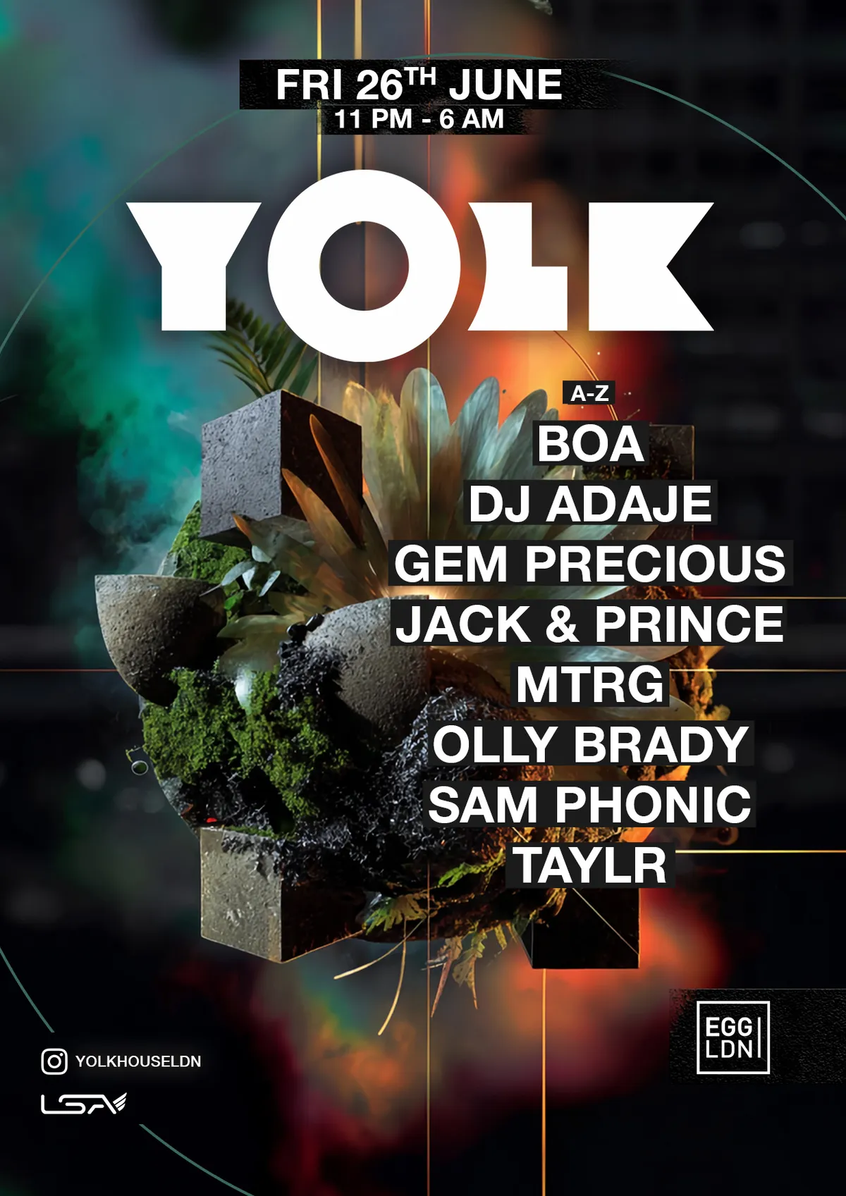 YOLK: House & Tech-House at Egg LDN event poster