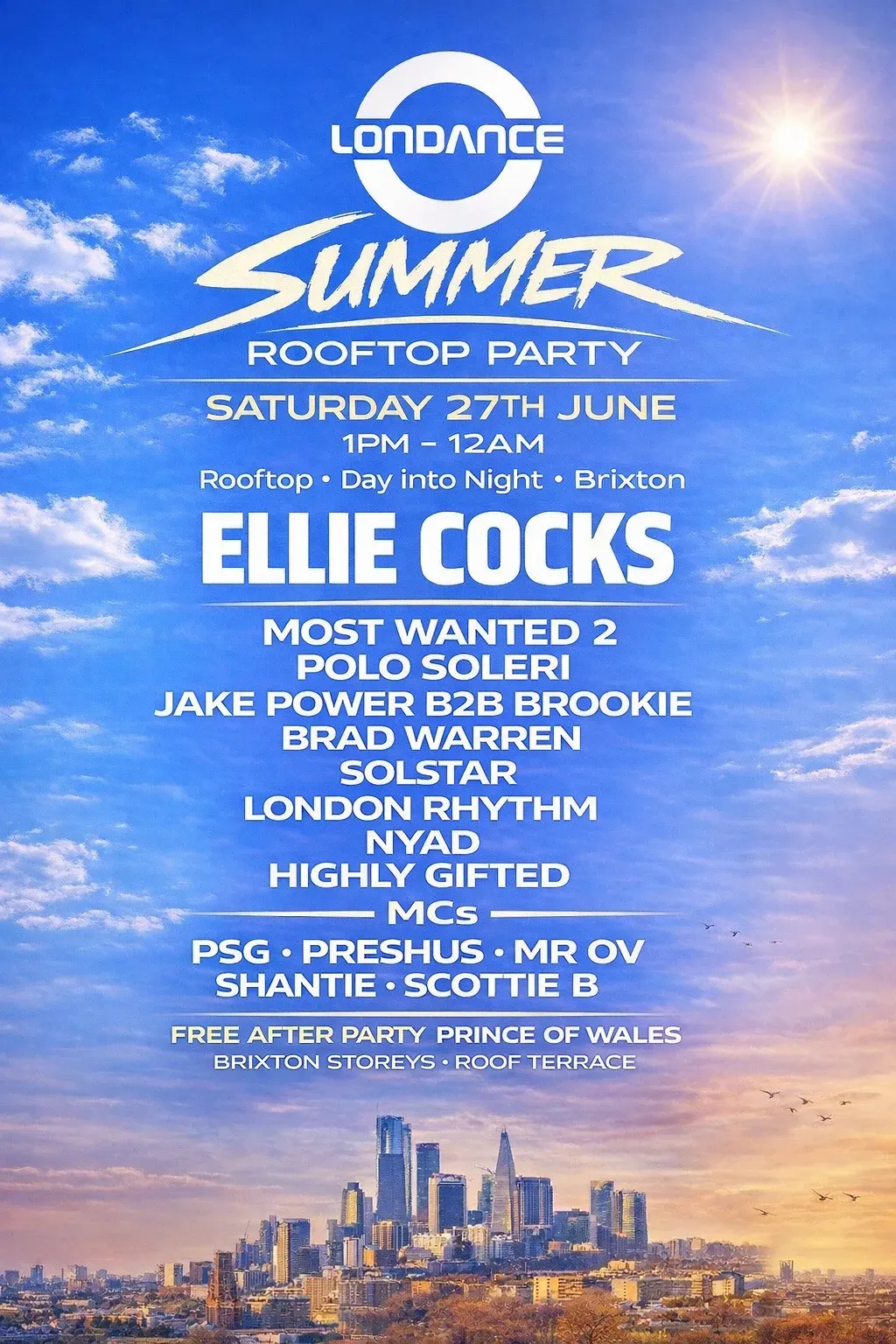 Londance Summer Rooftop Party event poster