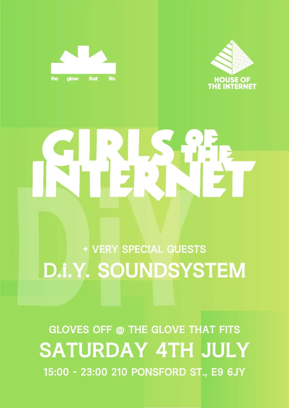 Girls of the Internet vs D.i.Y. SoundSystem event poster
