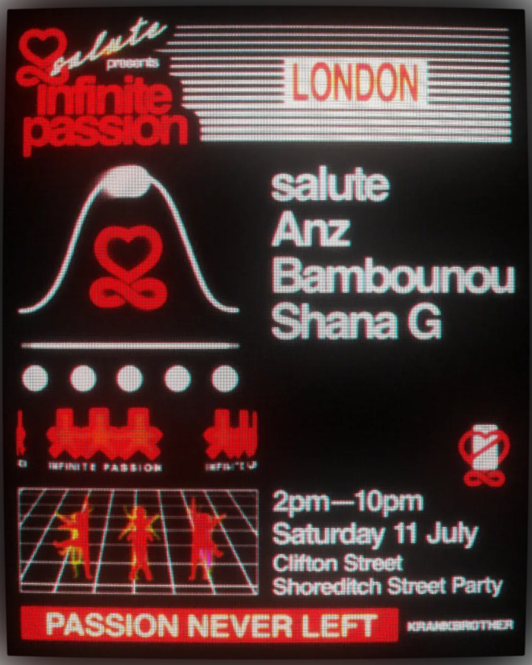 salute infinite passion Street Party event poster
