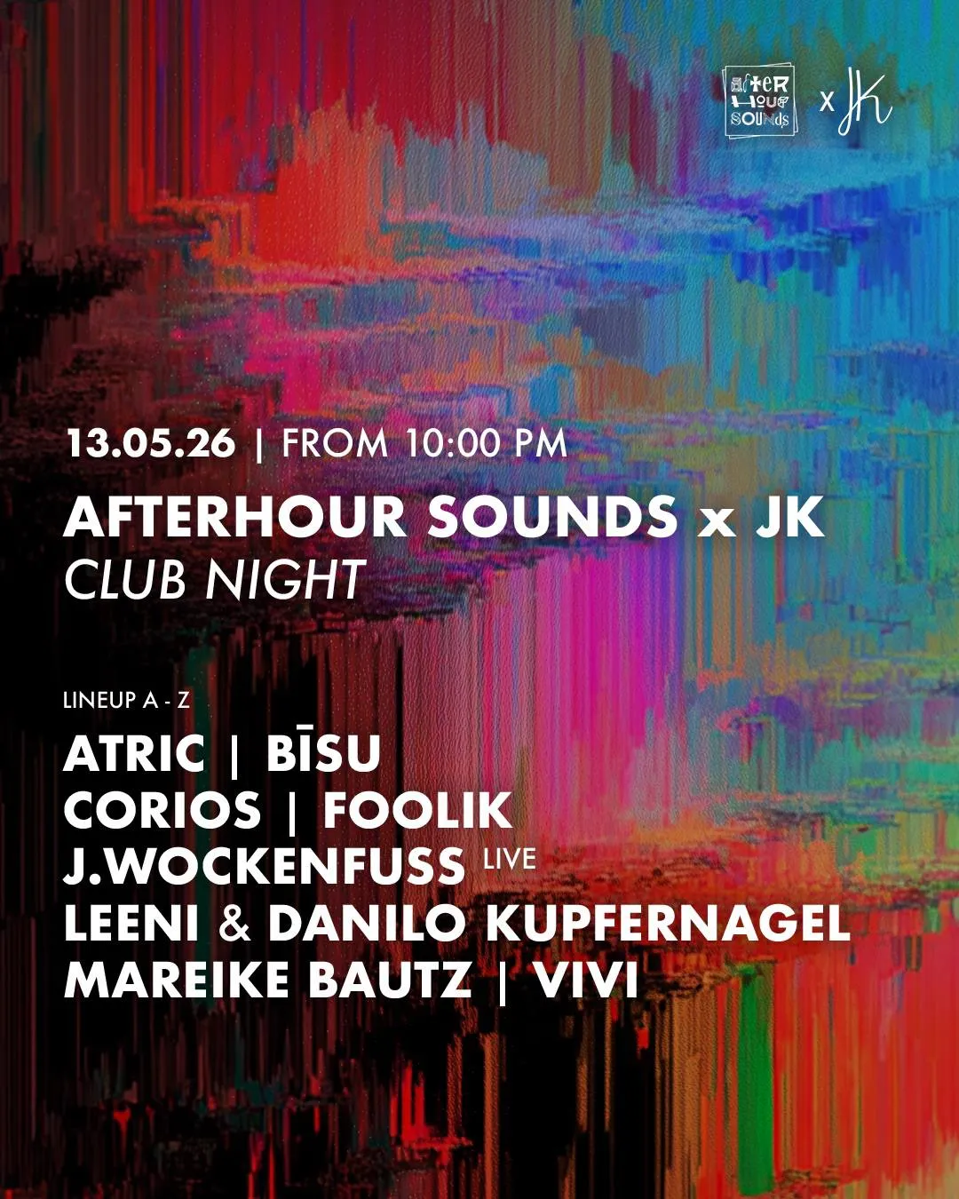 JK x Afterhour Sounds event poster