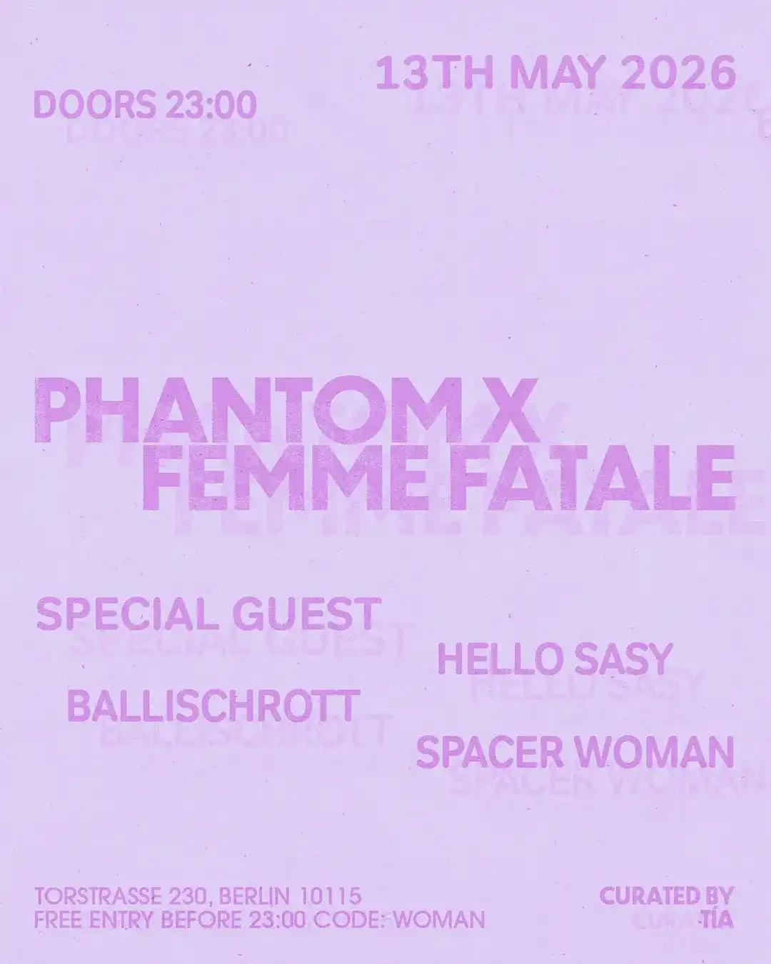PHANTOM X FEMME FATALE event poster
