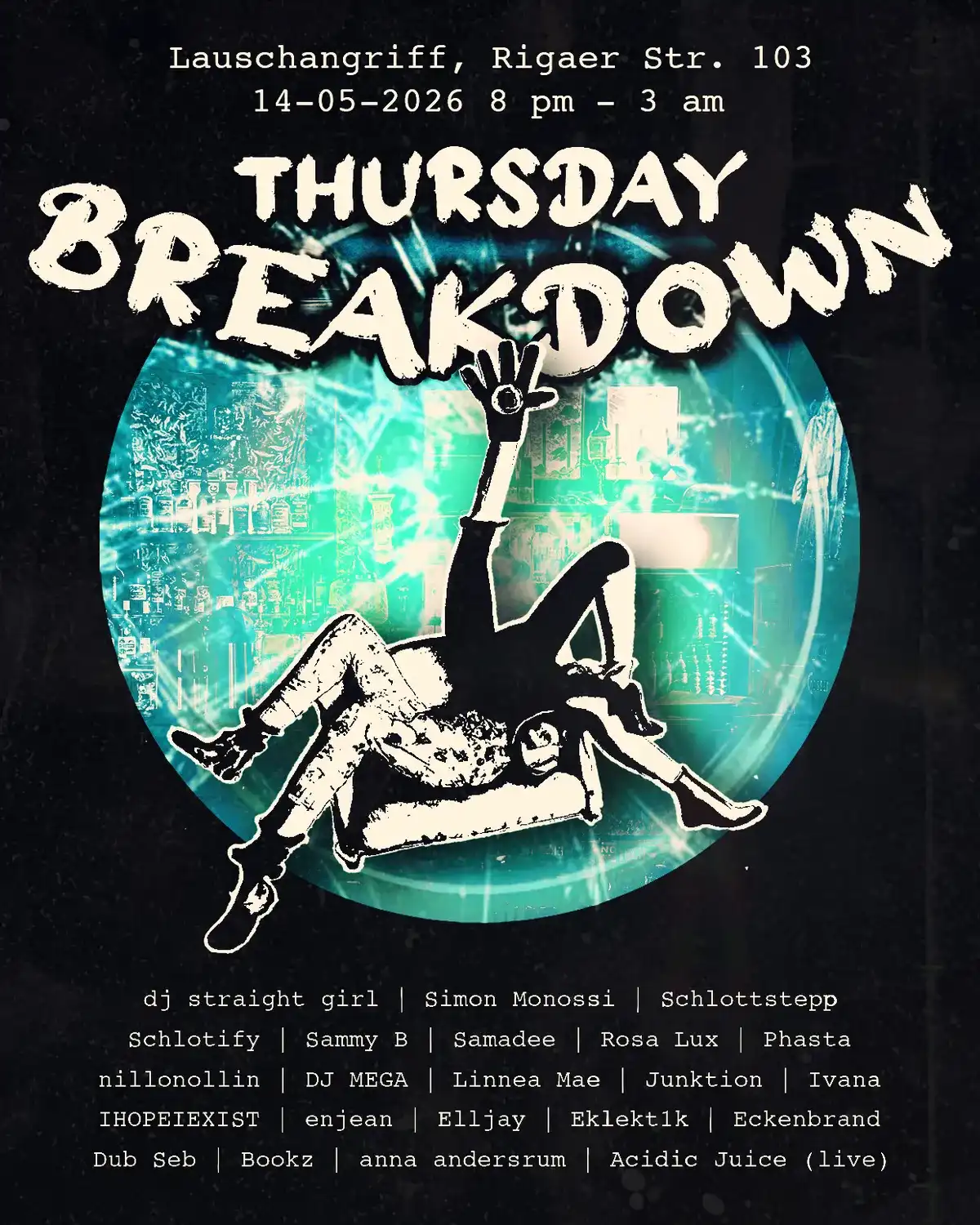 Thursday Breakdown - Bass Music DJ Session with 20 DJs event poster