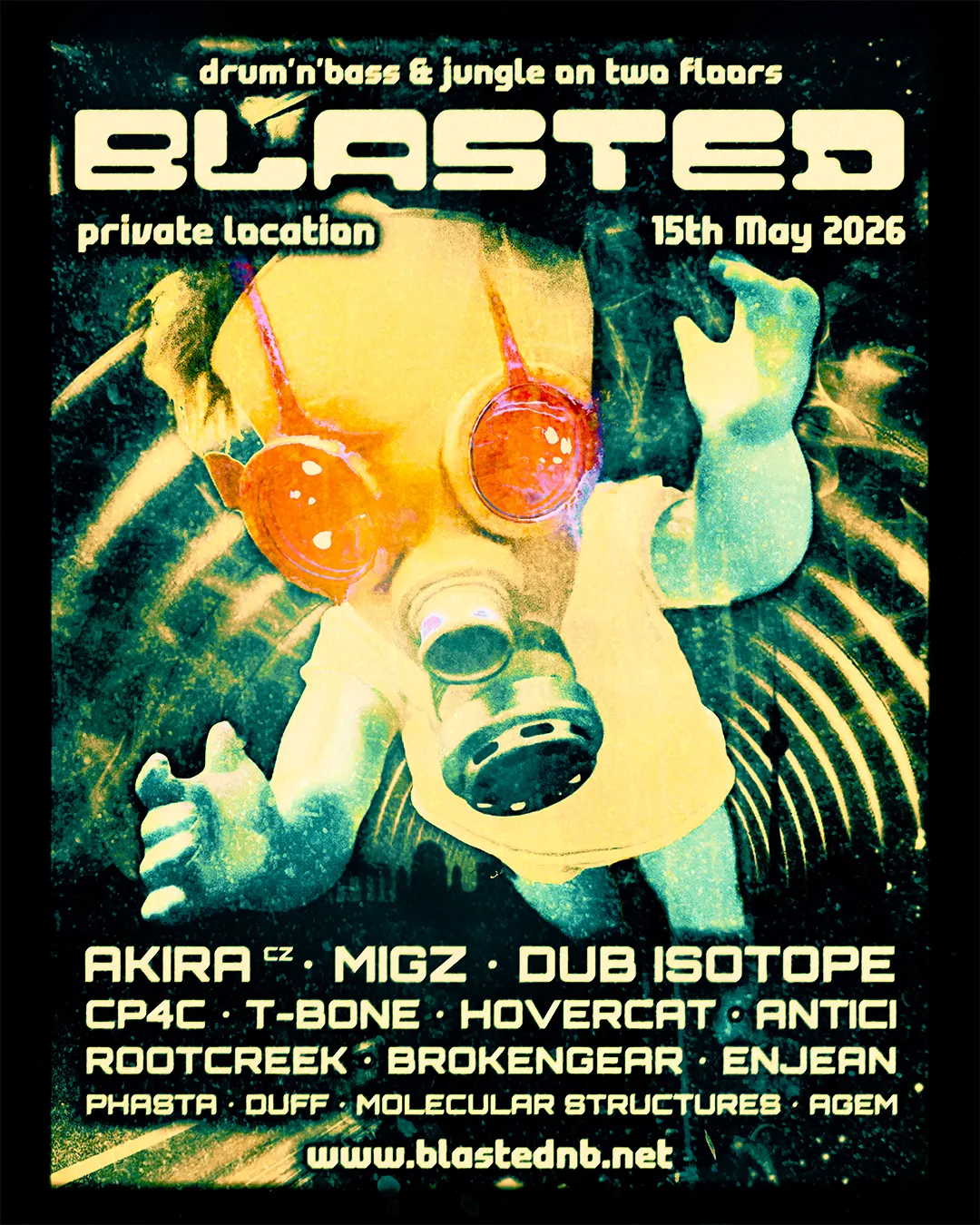 Blasted 🅓🅝🅑 - underground drum'n'bass and jungle on two floors event poster
