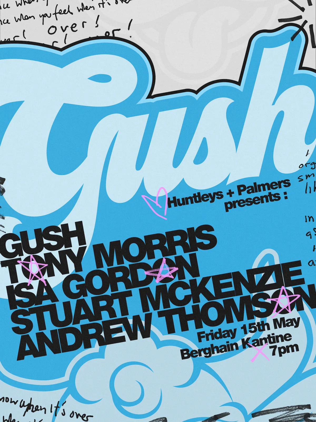 H+P: GUSH, Tony Morris, Isa Gordon & Stuart McKenzie event poster