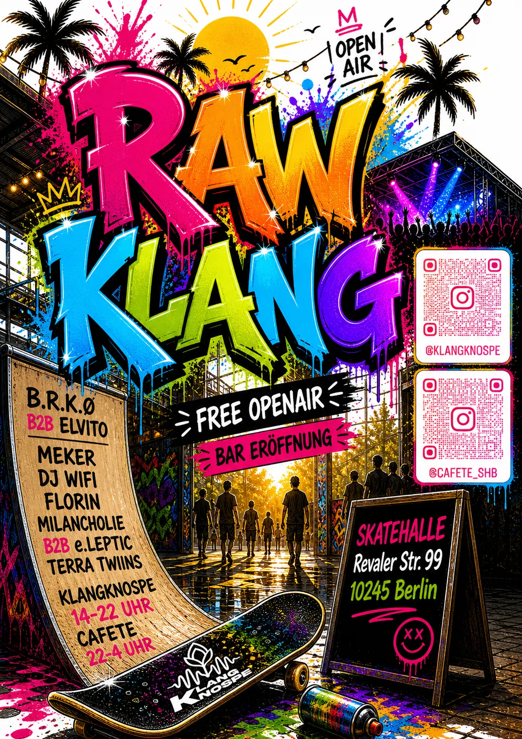 RAW KLANG - OPENAIR - BAR ERÖFFNUNG - SKATEHALLE 14-22 Uhr event poster