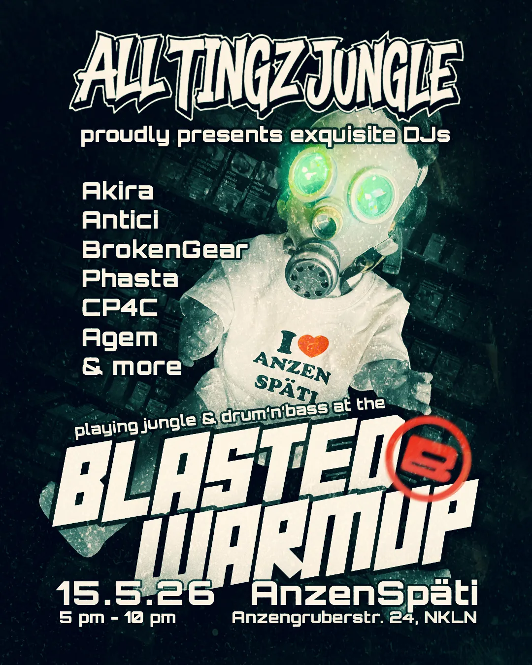 Soli-Späti-Rave for Wildwasser e.V. Berlin by All Tingz Jungle & Blasted event poster