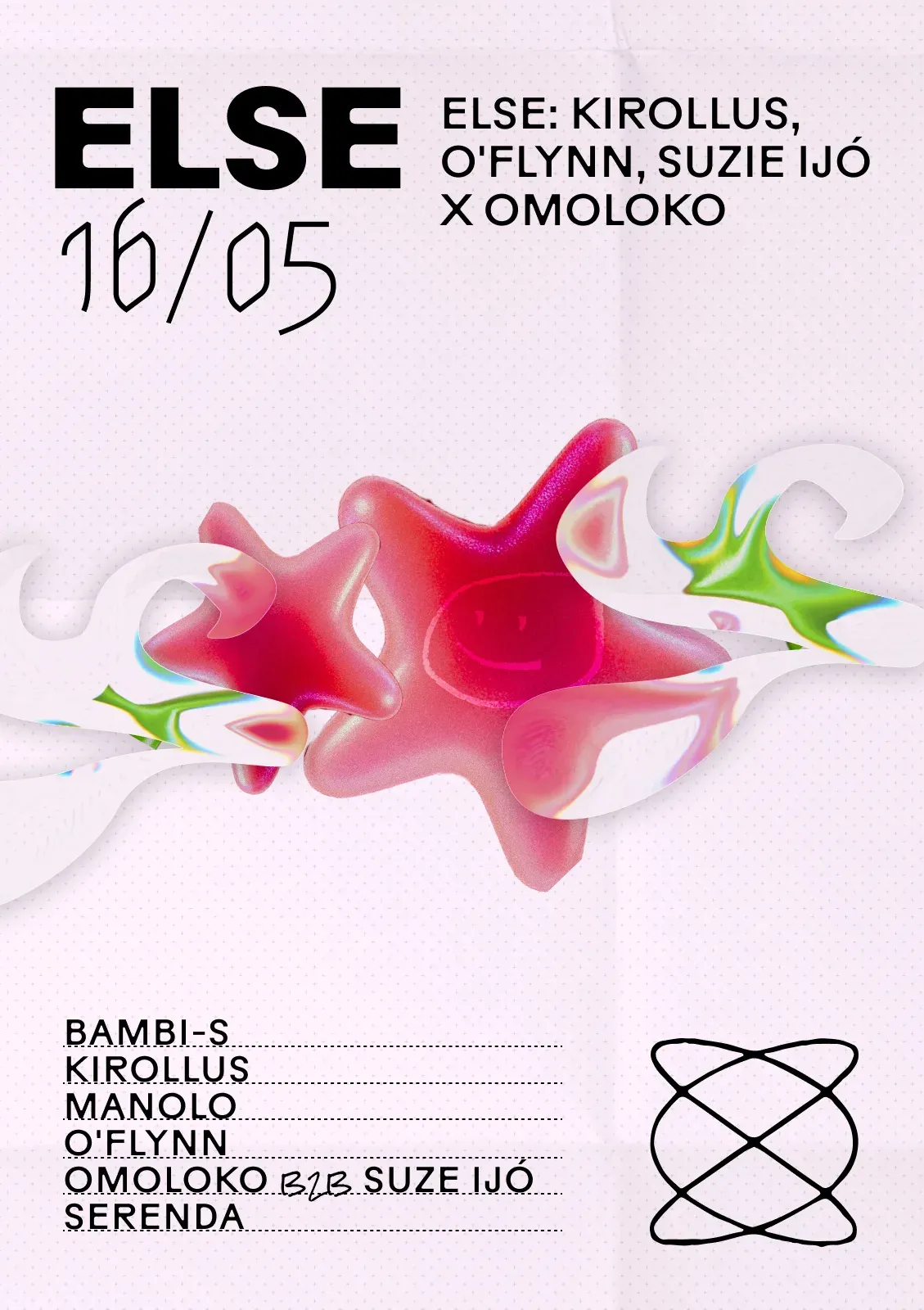 Else x Kirollus, Suze Ijó x OMOLOKO, O'Flynn event poster