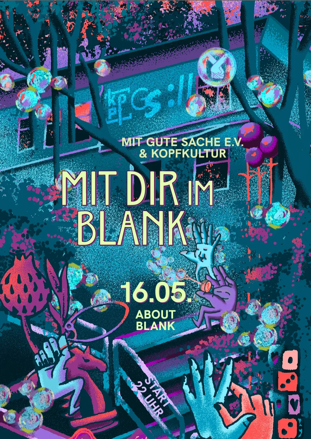 MIT DIR im Blank with Kopfkultur & Gute Sache e.V event poster