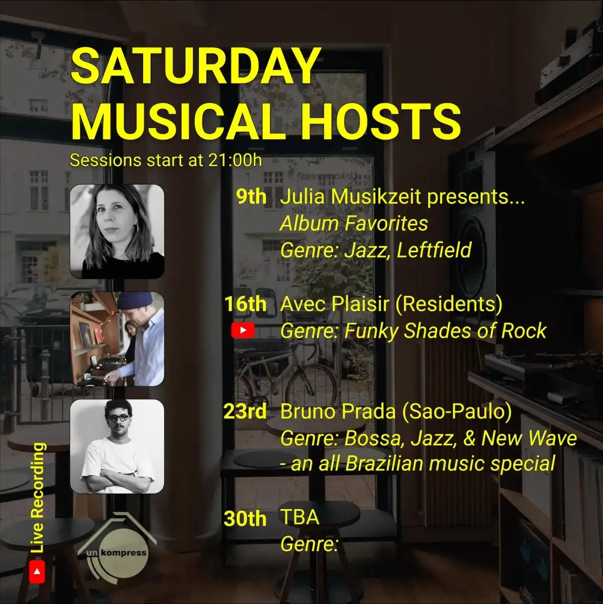 Unkompress Saturday Session: Avec Plaisir event poster