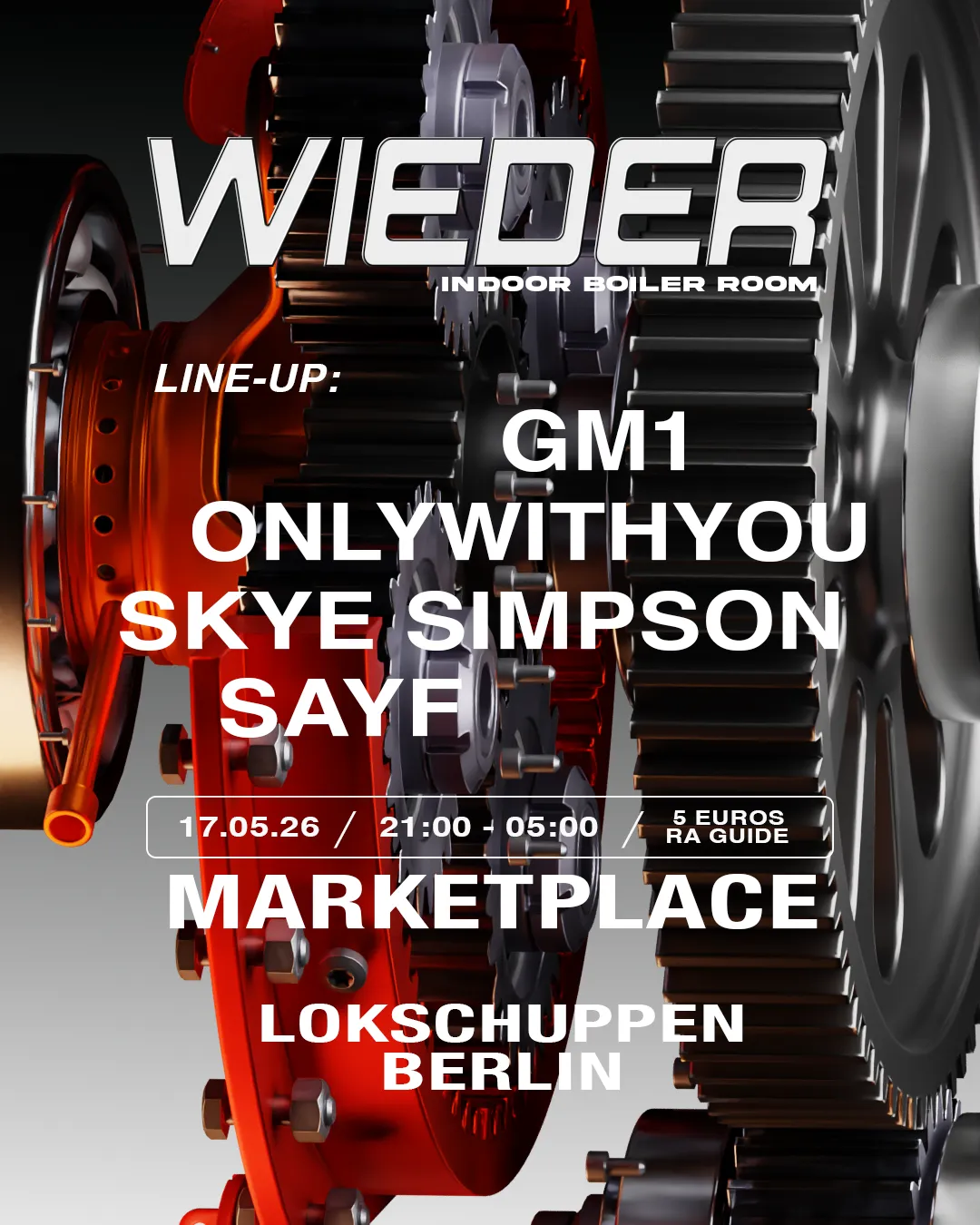 wieder: BOILER ROOM SETUP + MARKETPLACE event poster