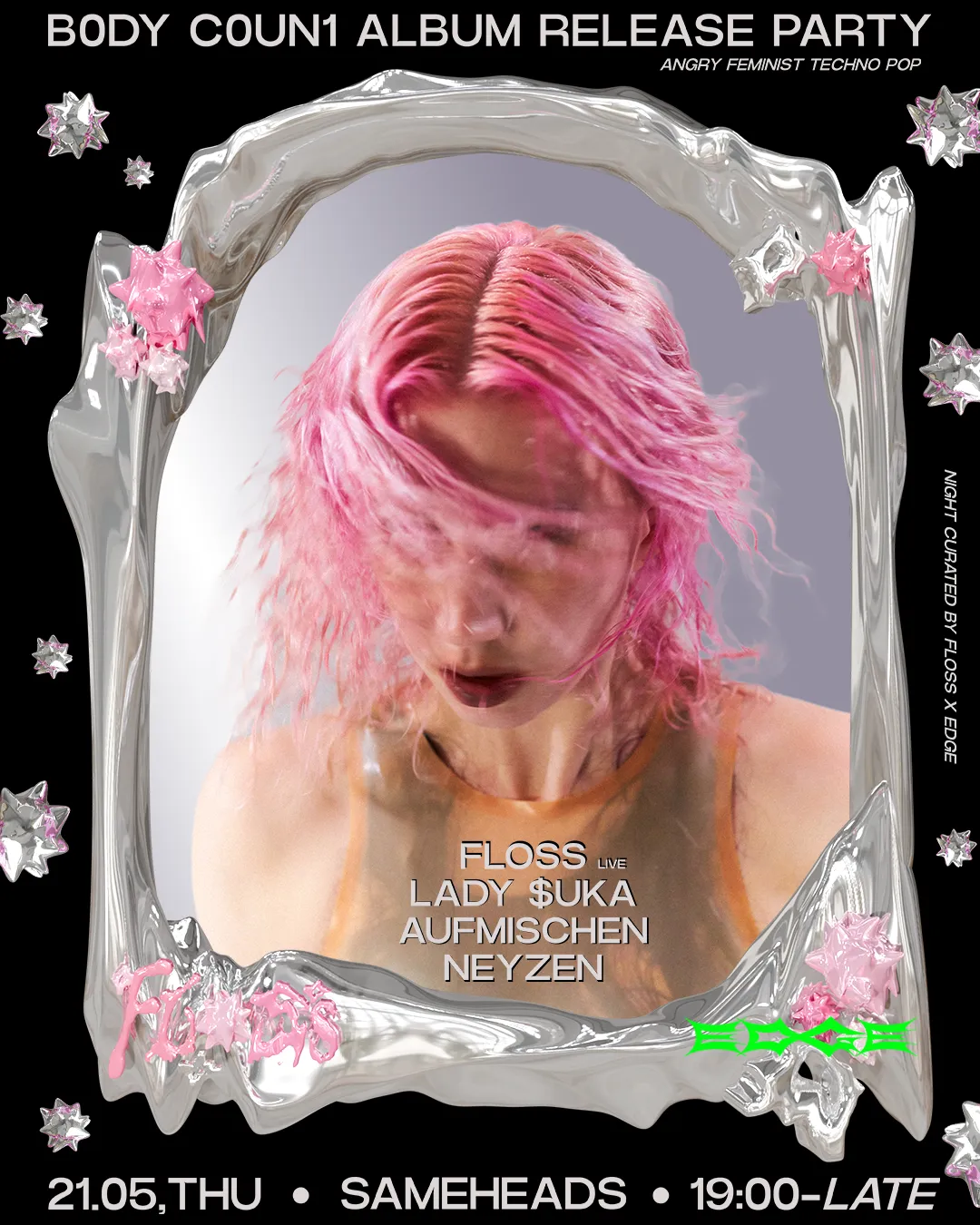 B0DY C0UN1 — Album Pre-Listening & Release Party event poster
