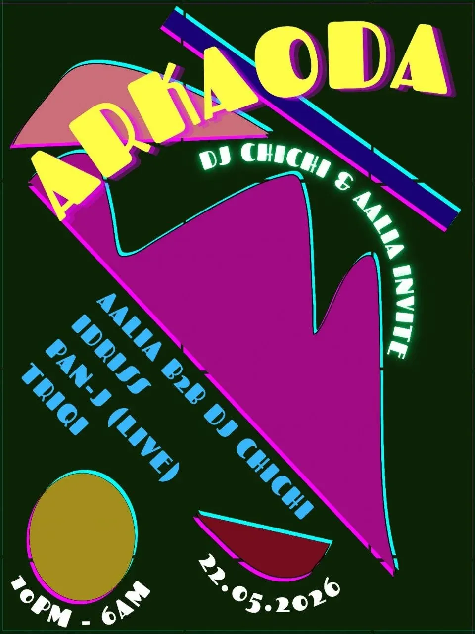 DJ CHICHI & Aalia invite event poster