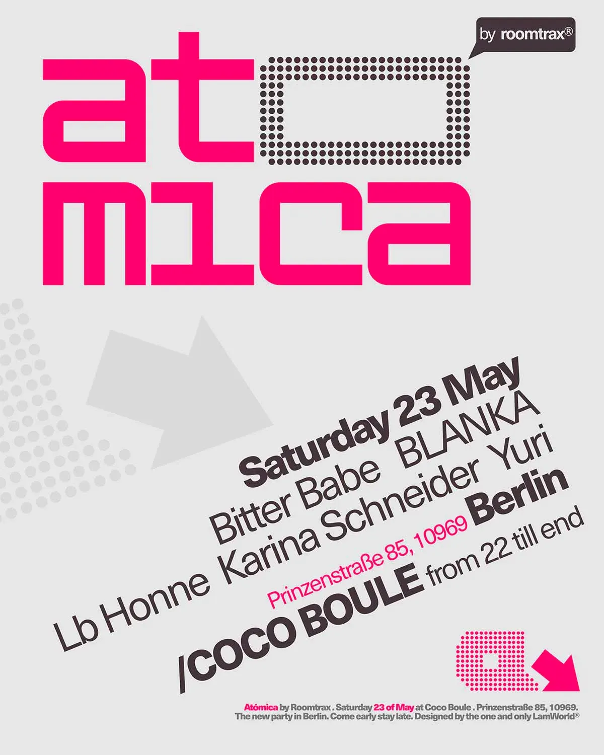 ATOMICA by Room Trax w/ Bitter Babe, BLANKA, Lb Honne & More event poster