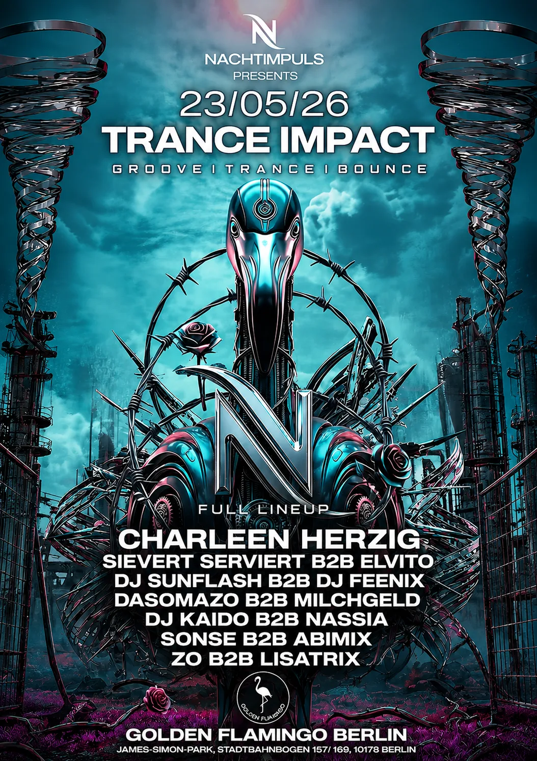 Trance Impact by Nachtimpuls| Charleen Herzig,Zö,elvito more / Karnerval der Kulturen event poster