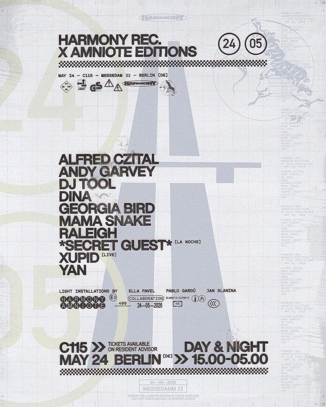 Harmony Rec. x Amniote Editions [Day & Night] event poster
